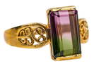 14k Ring with Emerald Cut Bicolor