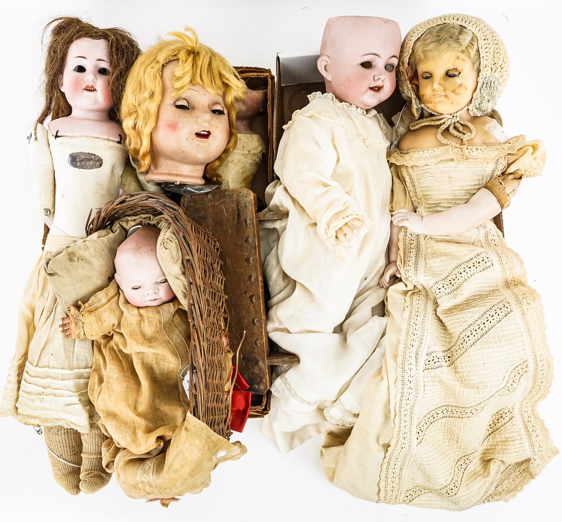 Bisque, Composition Dolls for Parts (1 of 2)