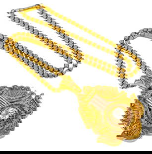 Rare Tiffany Victorian Yellow Gold Diamond Locket Choker: Rare Victorian Tiffany & Co Union Square ornate yellow gold hair locket pendant. Front set with old mine round cut approx. 1.2 ct round cut diamond G-H VS1. Locket with ornate bead and bar decoration.