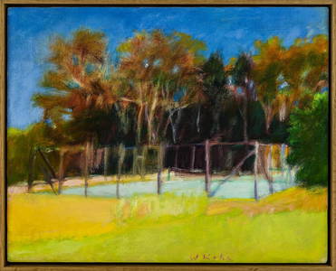 Wolf Kahn (AM 1927-2020) Tennis Courts on Ames Hill