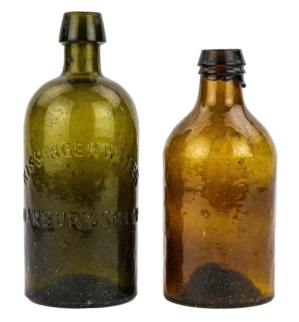 19th c Spring Water Bottle, Open Pontil Bottle (1 of 4)