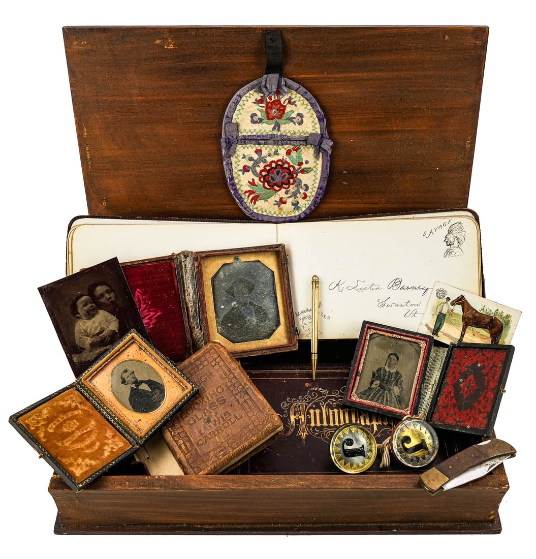 Painted & Stenciled Book Box with Contents (1 of 3)