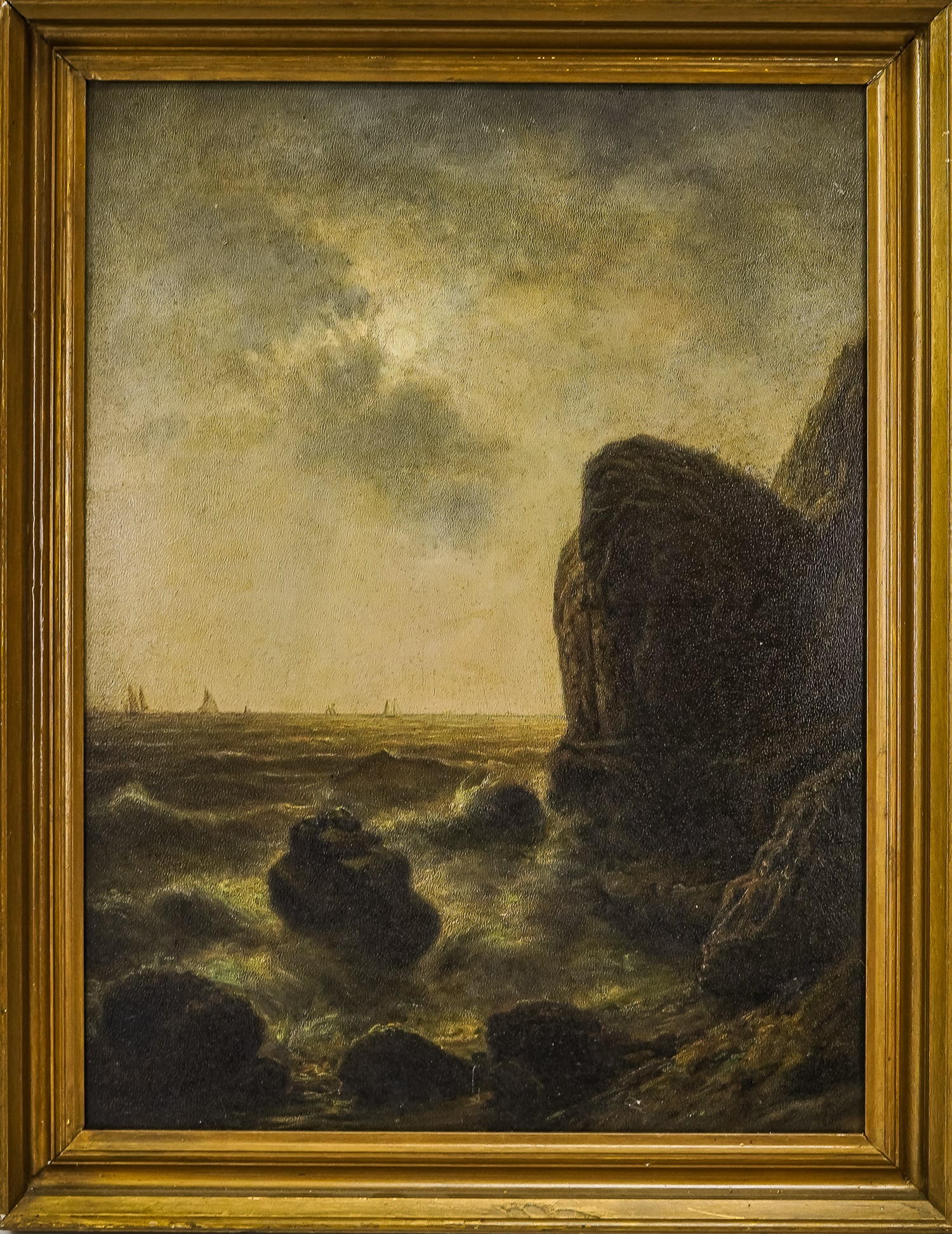 19th c Oil on Board Seascape (1 of 4)