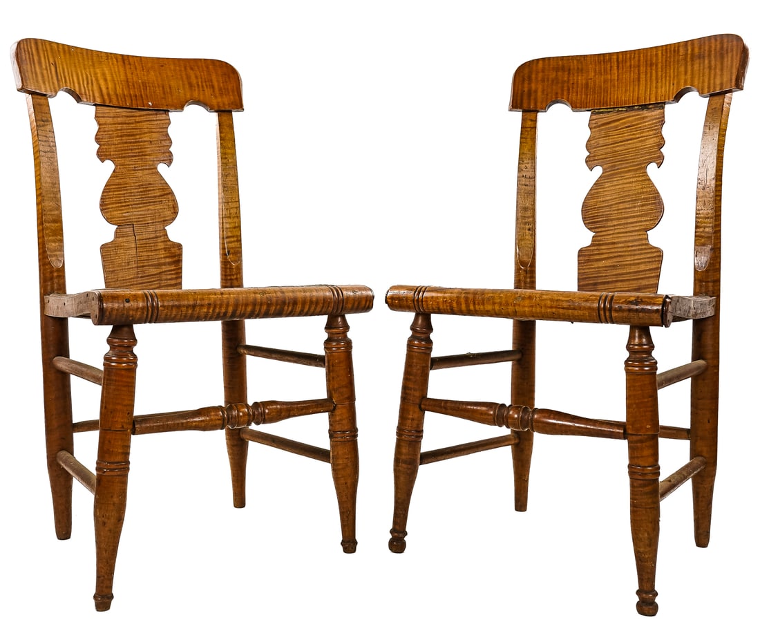 Four Tiger Fiddleback Chairs (1 of 4)