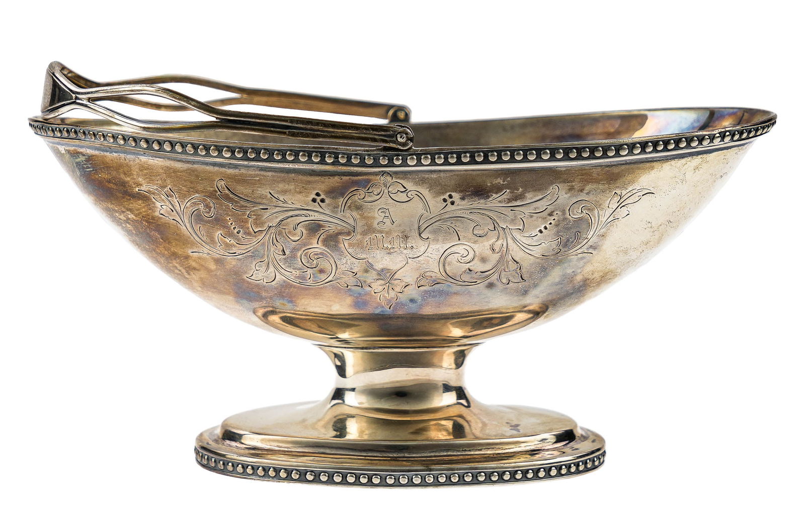 19th c. Swing Handle Silver Sugar Basket (1 of 5)