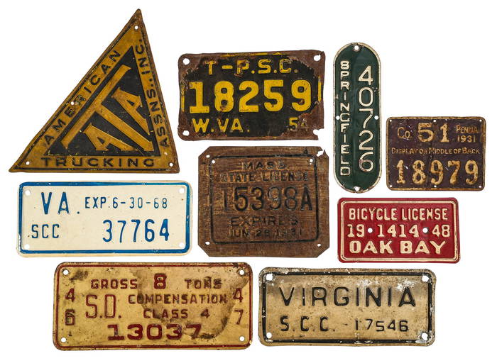 Various Trucking, Hauling Plates And Tags