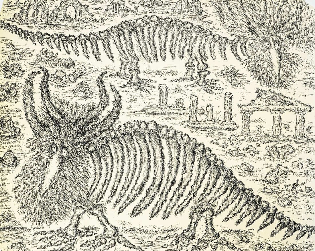 Ed Koren (VT 1935-2023) Thinking about Extinction (1 of 3)