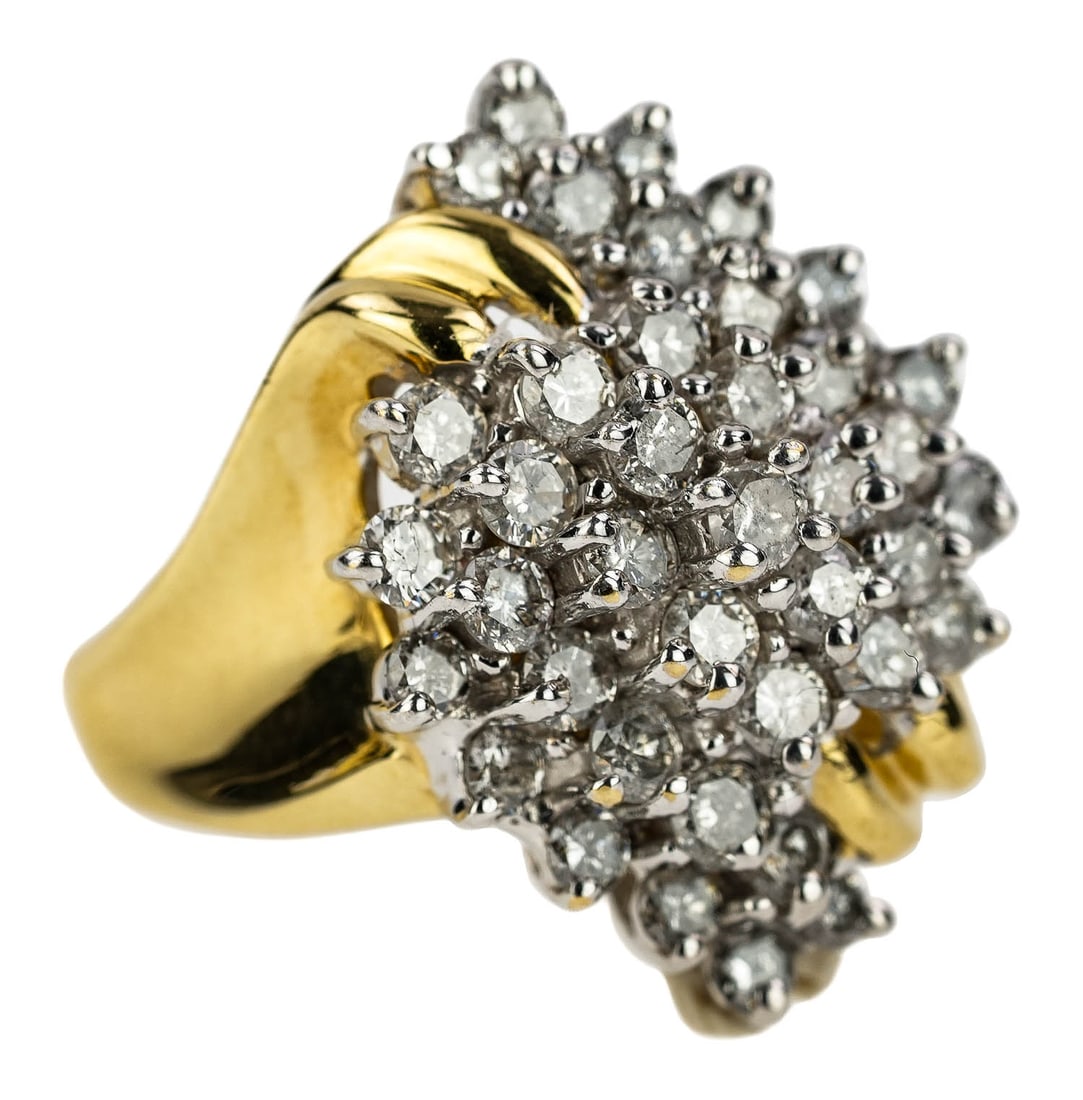 3.5 CT Diamond & 14k Cluster Cocktail Ring (1 of 5)