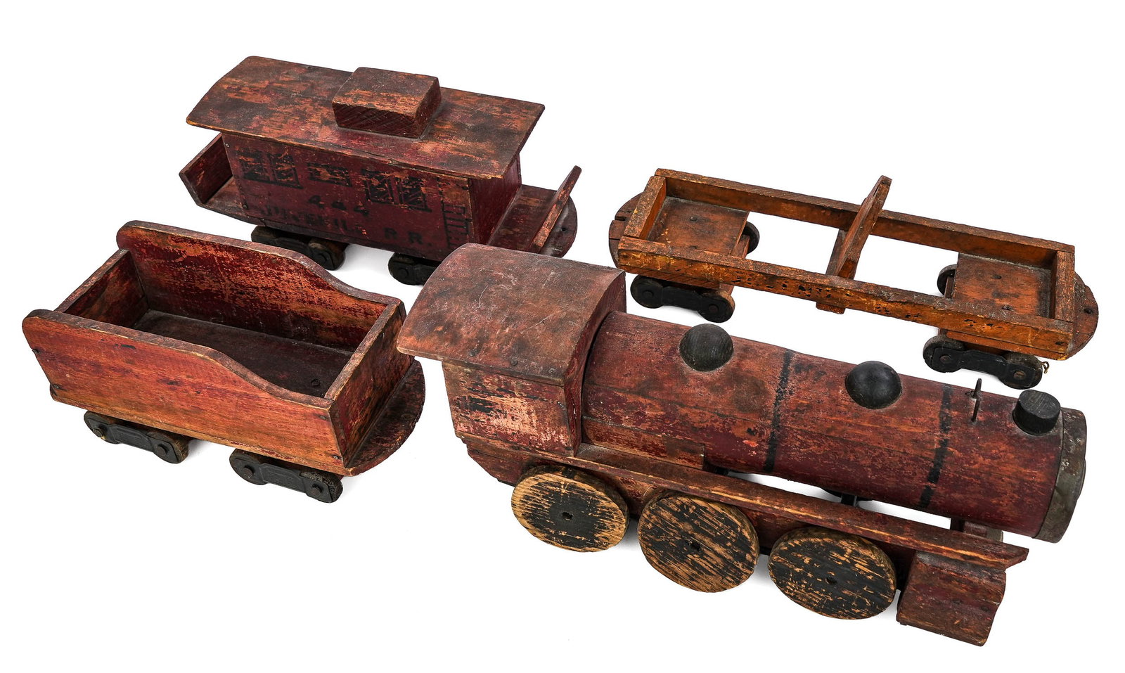 Folky Early 20th c Wooden Train Set (1 of 4)