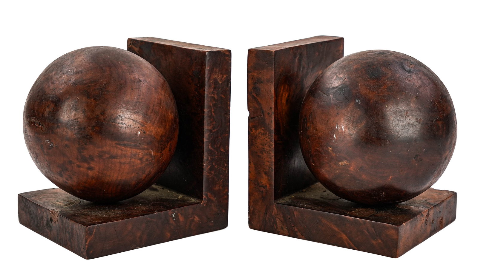 Pair of MCM Burl Bookends (1 of 4)