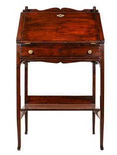 Custom Mahogany Drop Front Writing Desk: Custom Mahogany Drop Front Writing Desk 44 x 15 x 24"