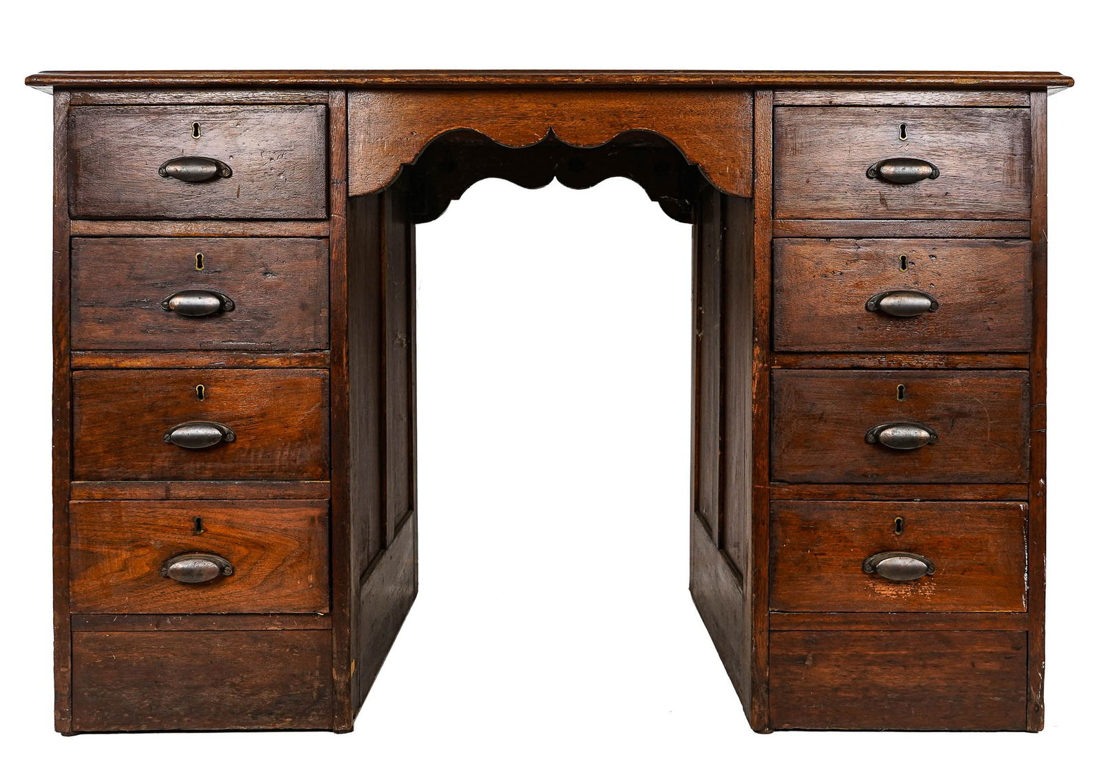 19th c pine kneehole desk (1 of 6)