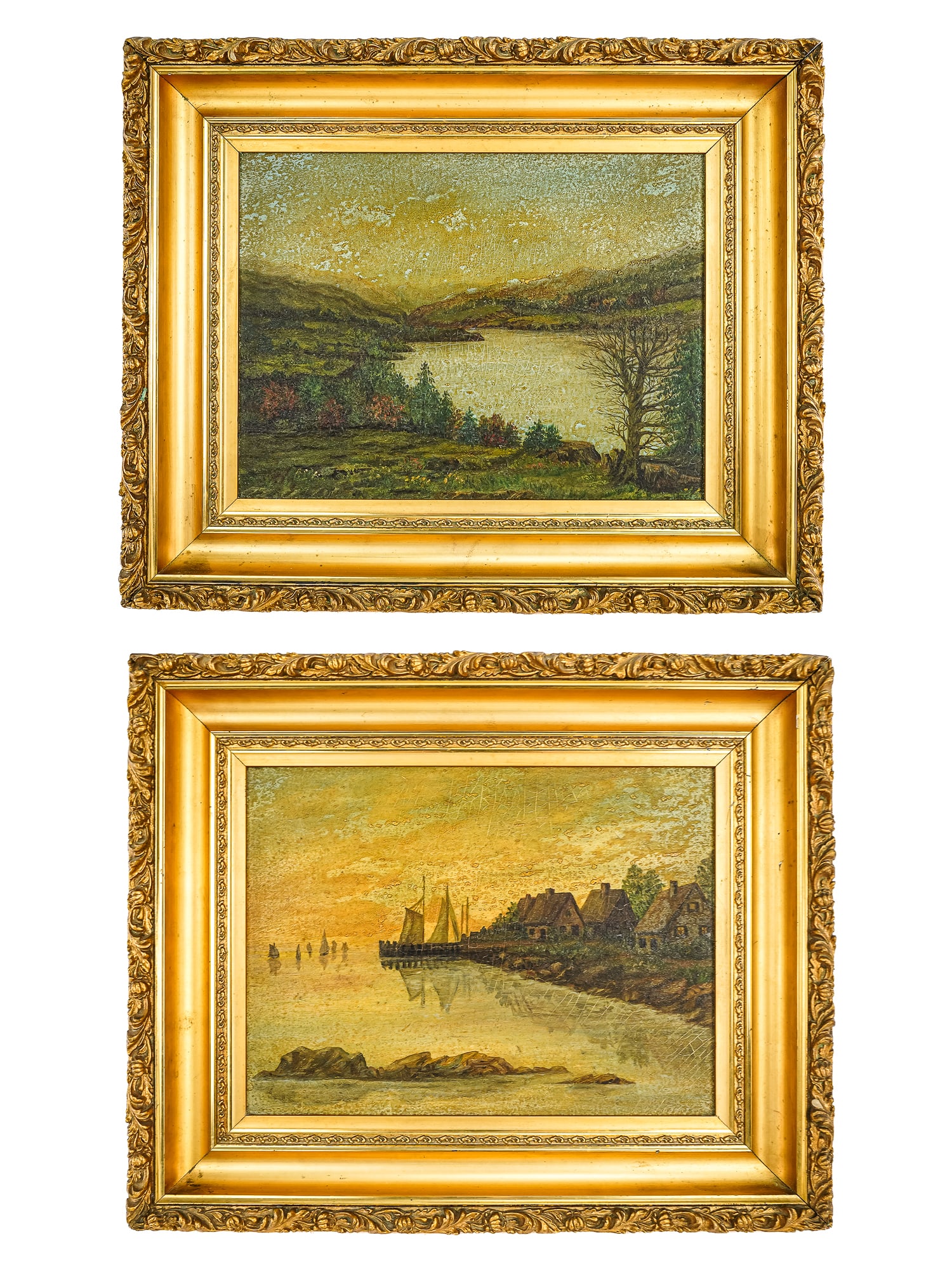 Pair of 19th c Oil on Board Landscapes (1 of 4)