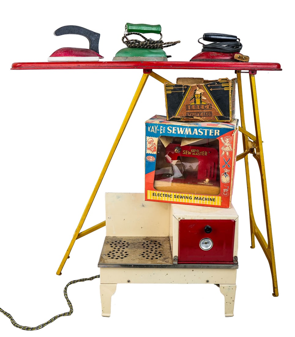 Vintage Children's Toys, Stove, Iron, Sewing Machine (1 of 2)