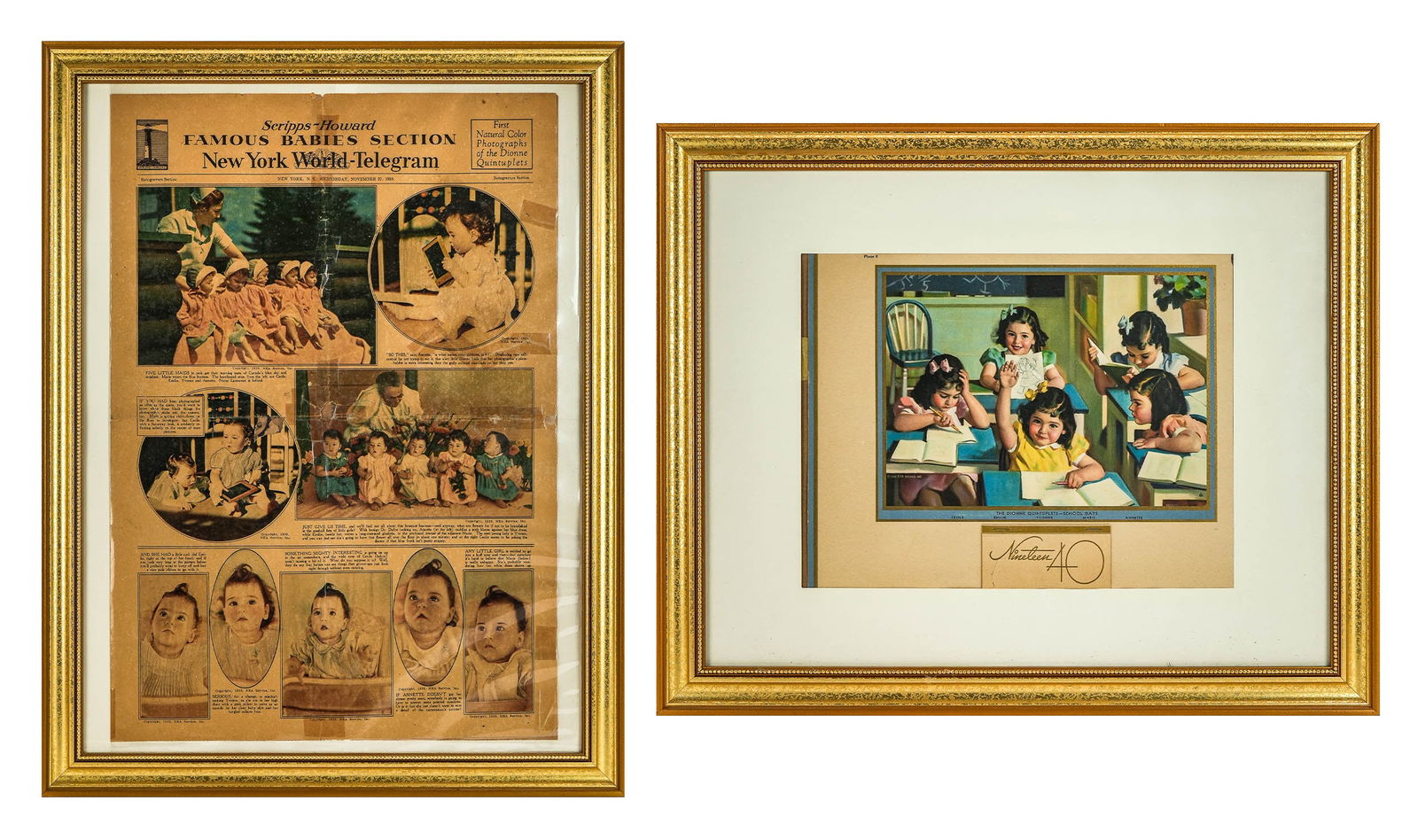 1940 Dionne Quintuplets Calendar (1 of 3)