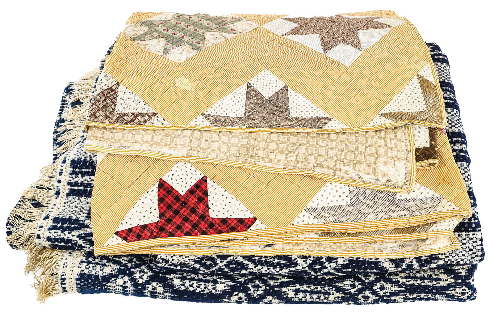 Quilt, Blue & White Homespun Coverlet (1 of 2)