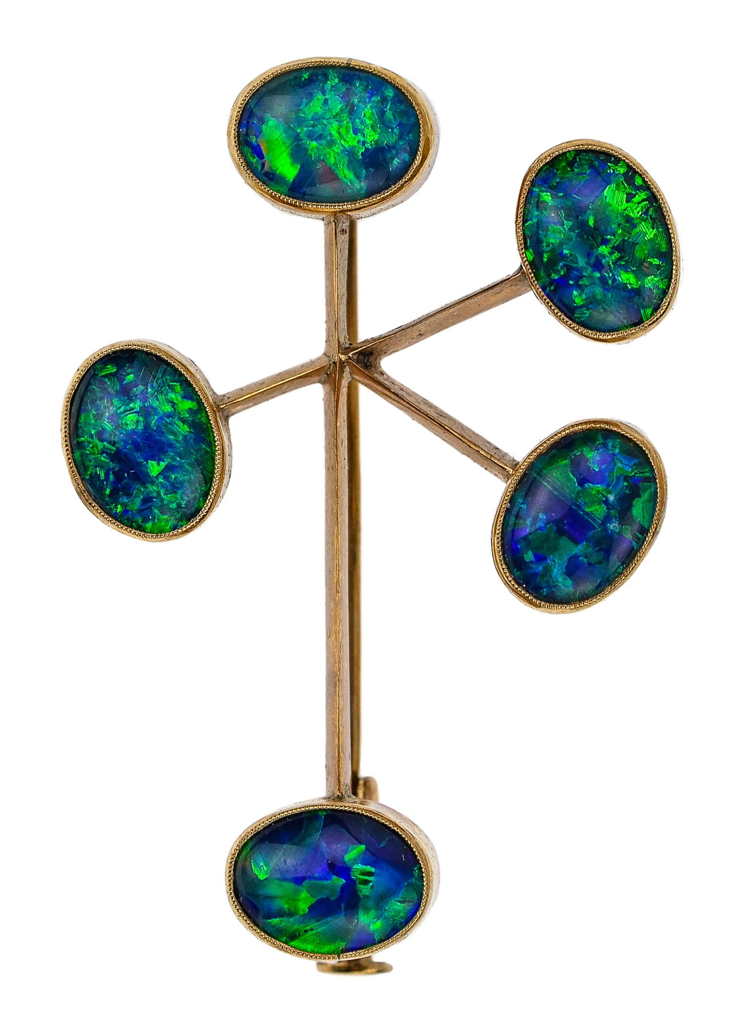 Yellow Gold & Opal Brooch Pin (1 of 5)