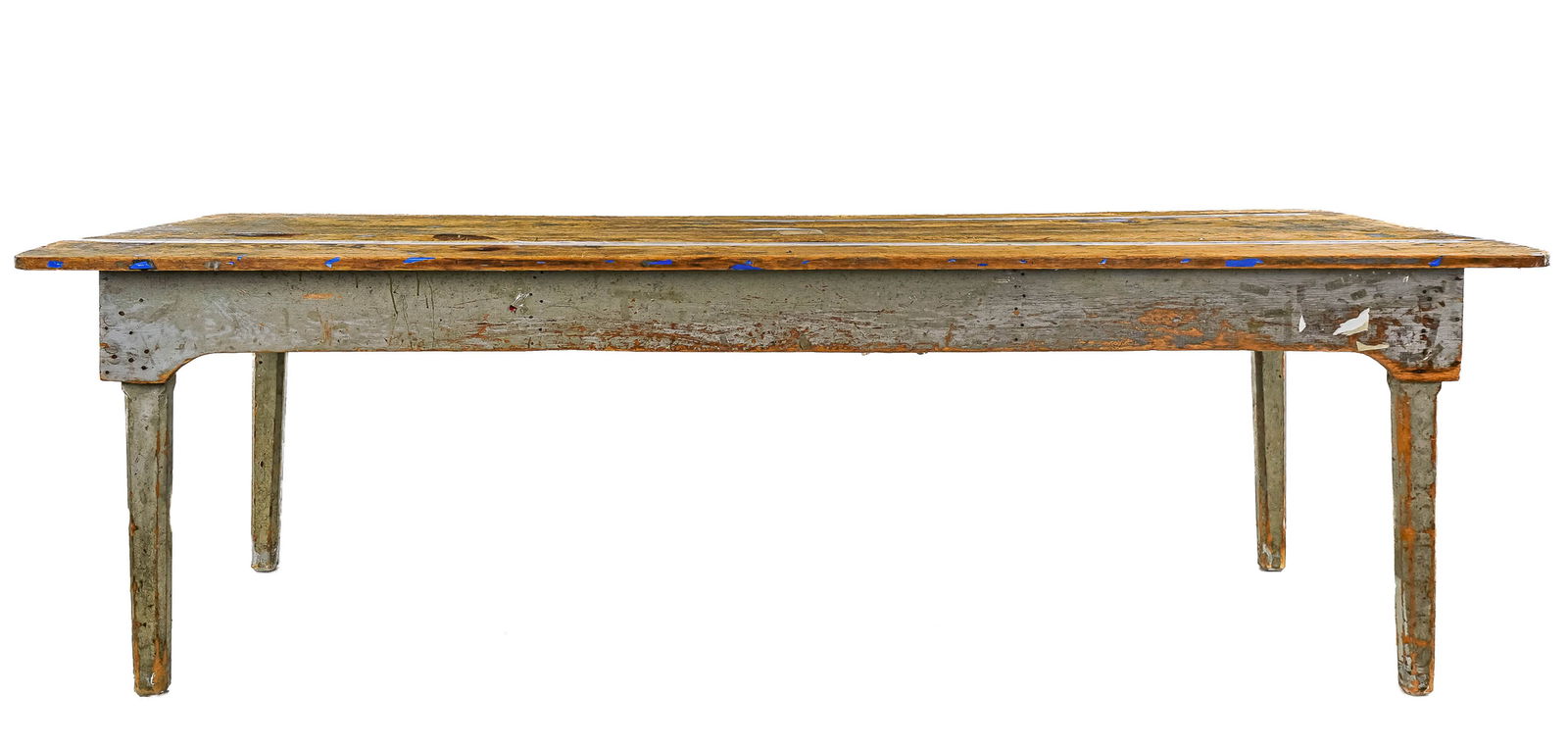 Large Pine Gray Painted Work Table (1 of 3)