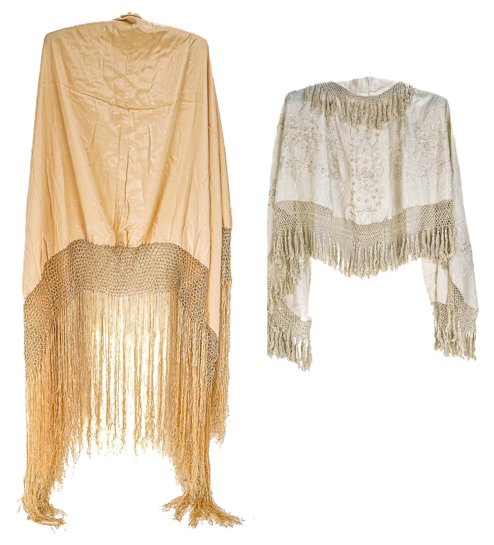 2 19th c Chinese Silk Scarfs (1 of 2)