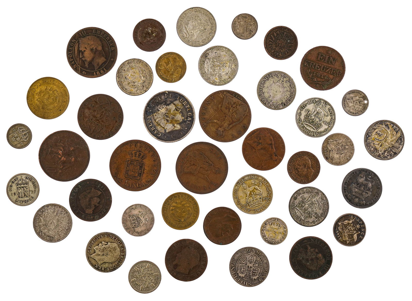 Mixed Foreign Coins including Silver (1 of 1)