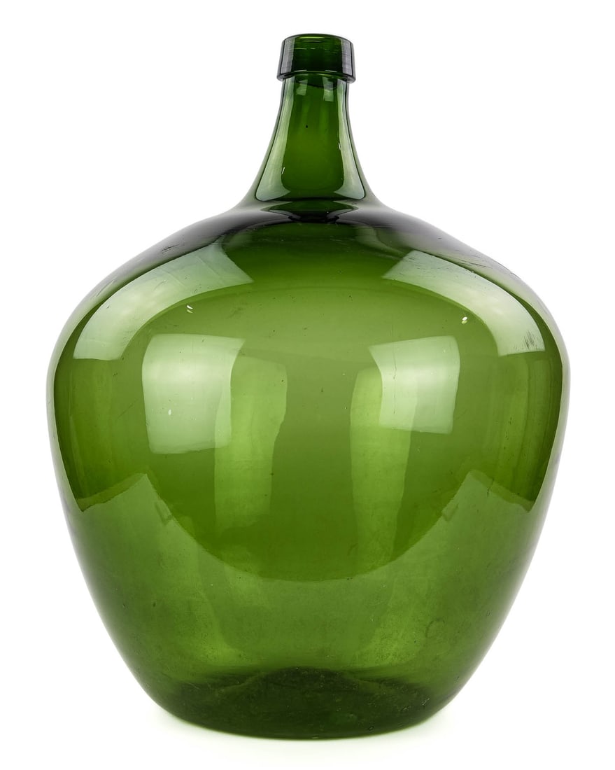 Late 19th c Large Green Demijohn Bottle (1 of 4)