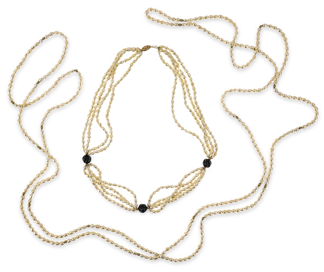 Freshwater Pearl & Gold Necklaces (1 of 5)