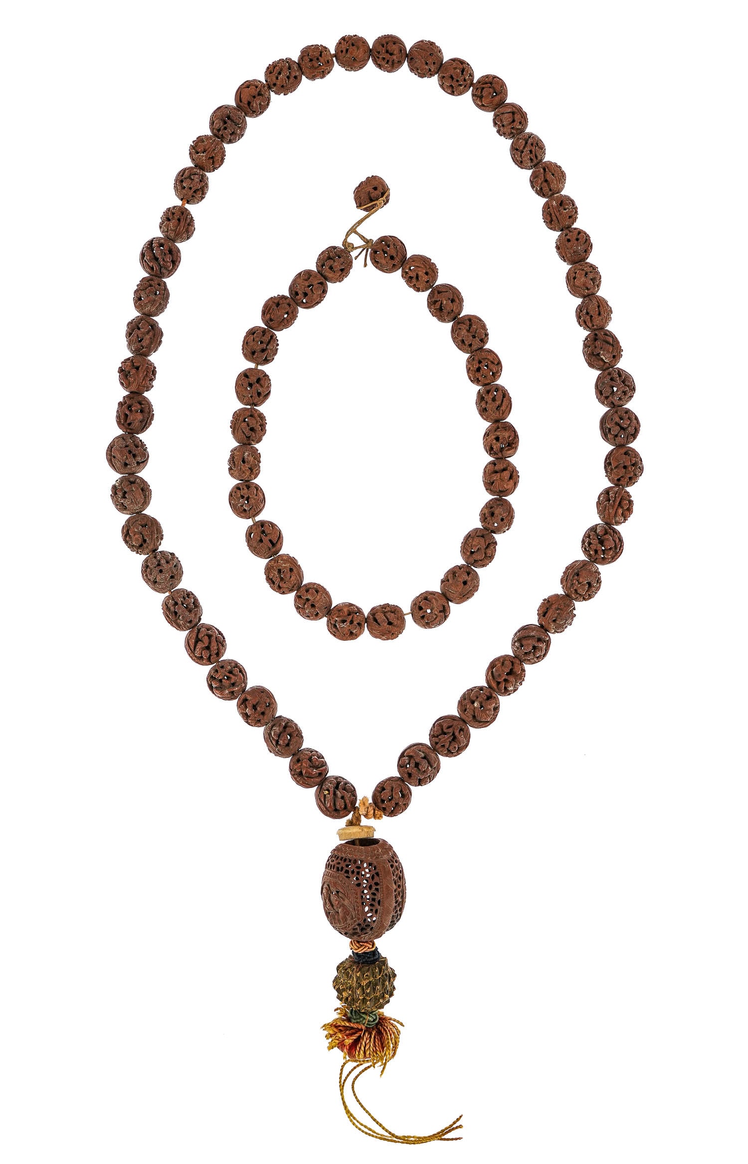 Antique Chinese Nut Bead Necklace & Bracelet (1 of 5)