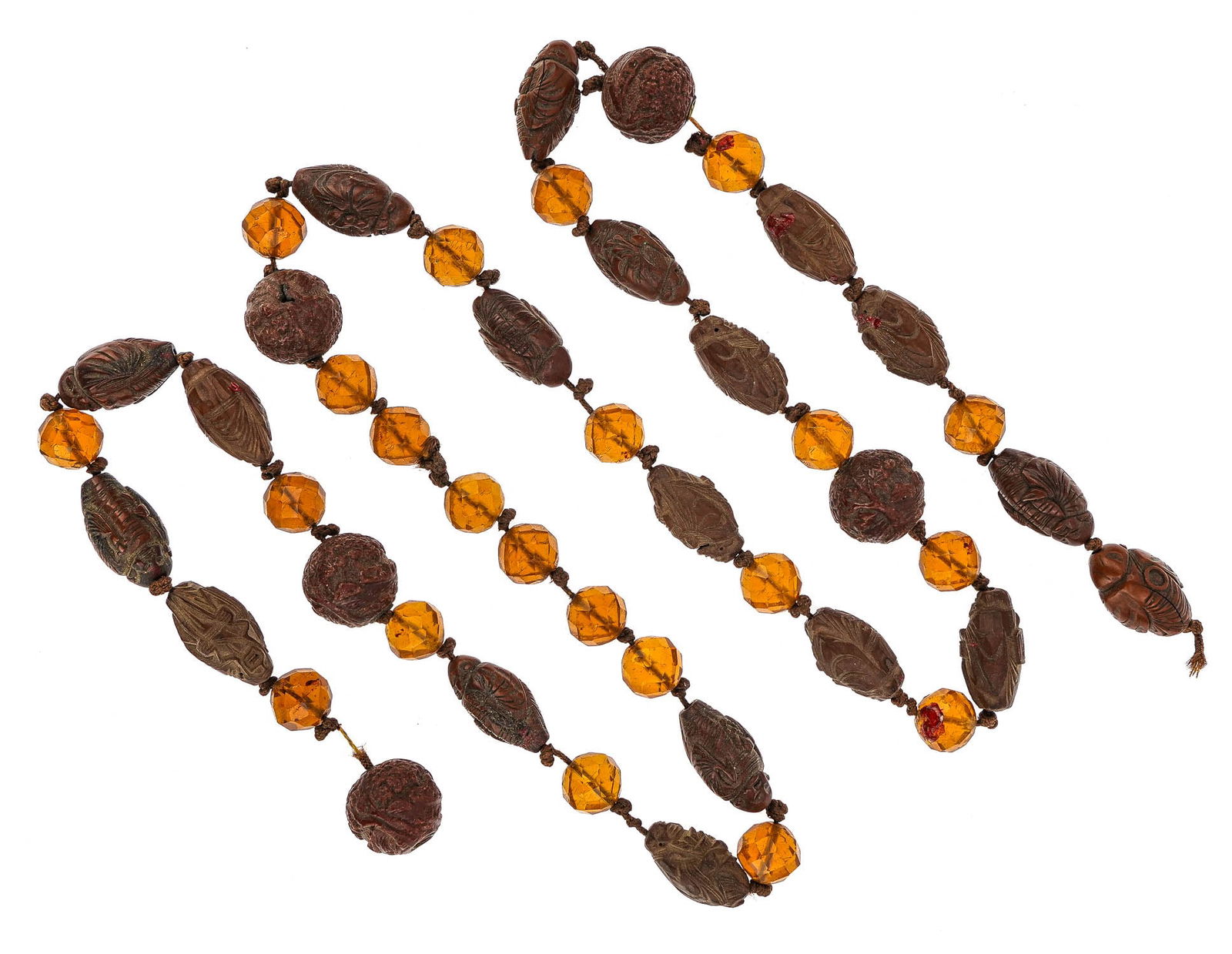 Antique Chinese Pit Nut Bead Necklace (1 of 5)