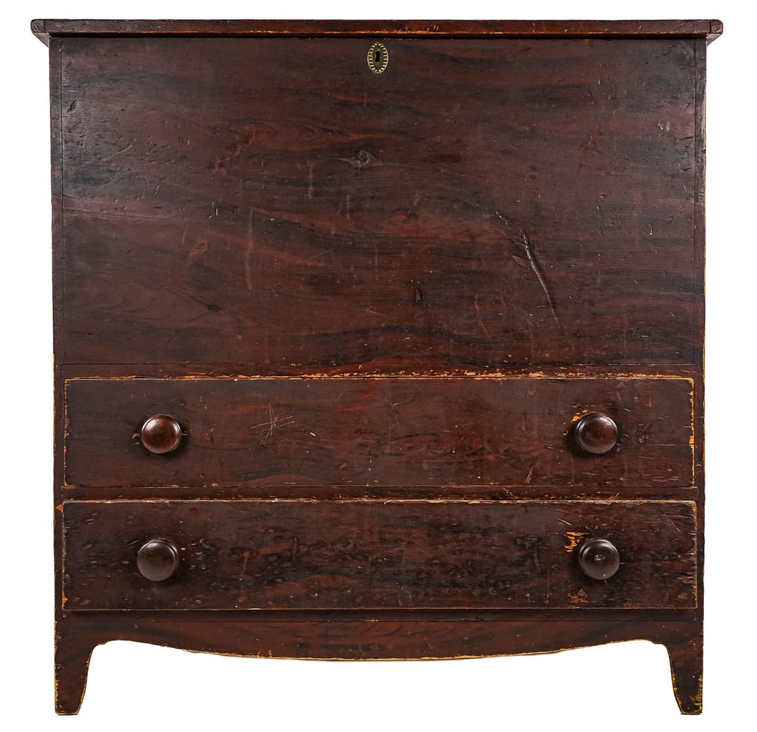 19th c Pine Blanket chest in Faux Rosewood Finish (1 of 6)