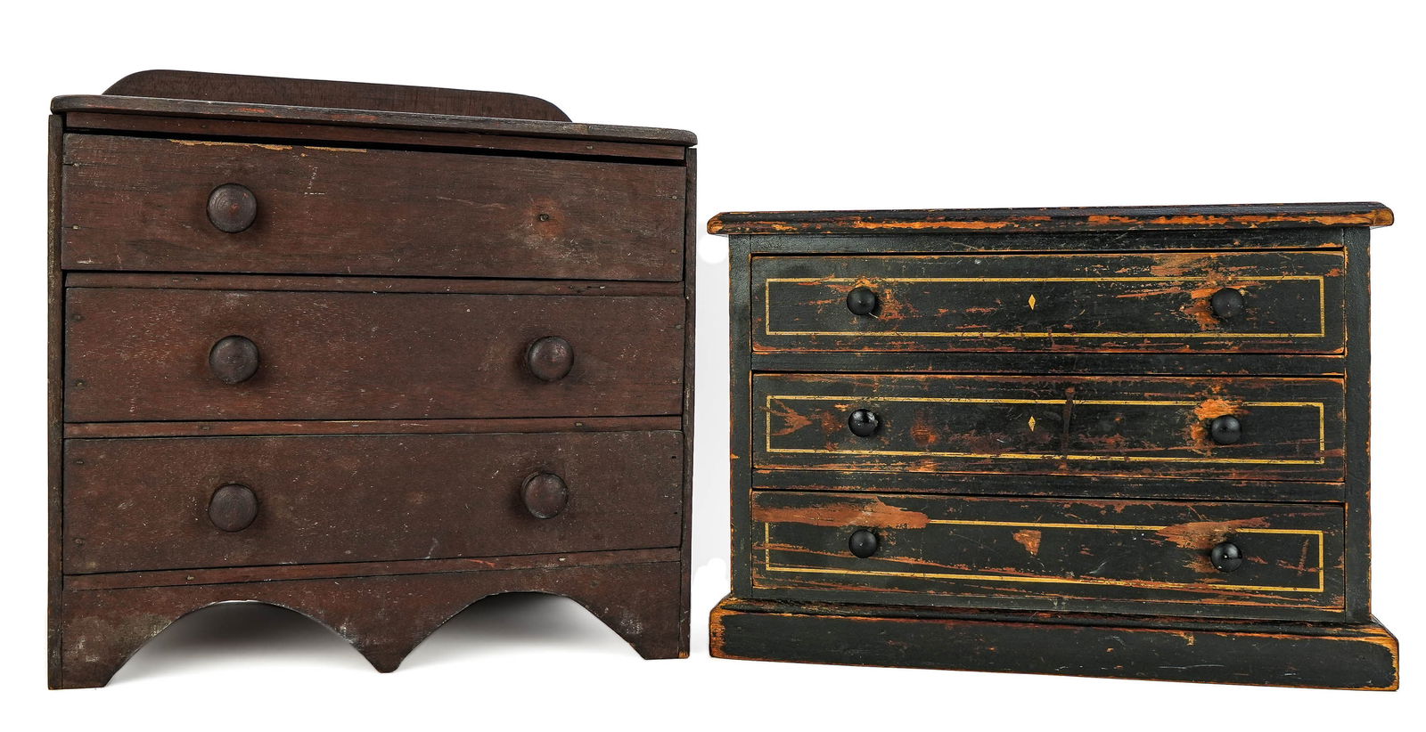 Two Mid 19th c Miniature Chests of Drawers (1 of 5)