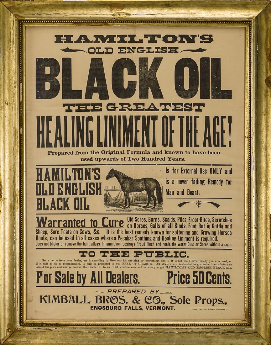 Hamilton's Old English Black Oil Broadside (1 of 3)