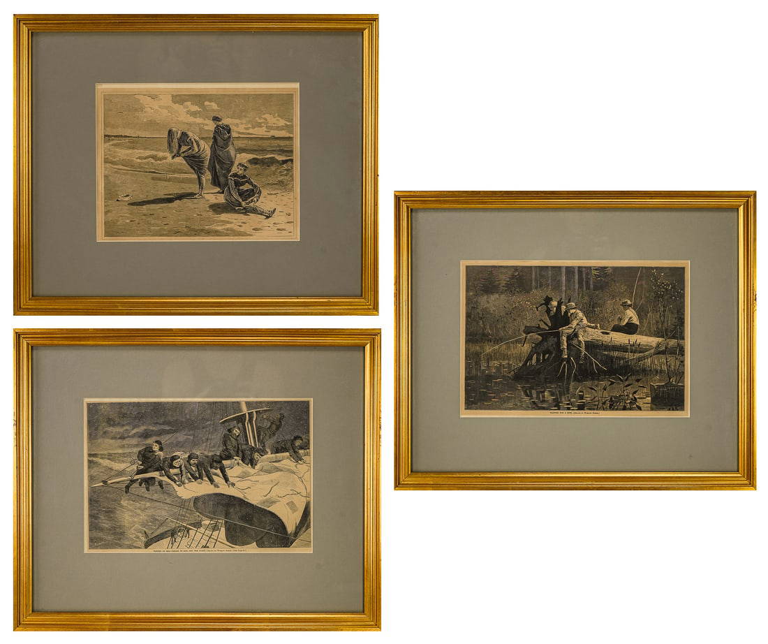 Winslow Homer (am 18361910) Three Plates From Harpers Auction