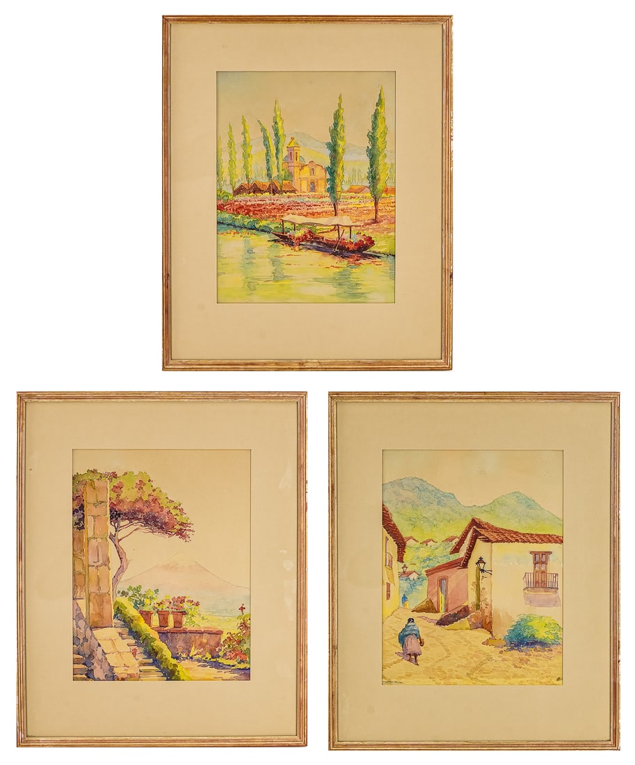 Three Mexican School Watercolors (1 of 6)