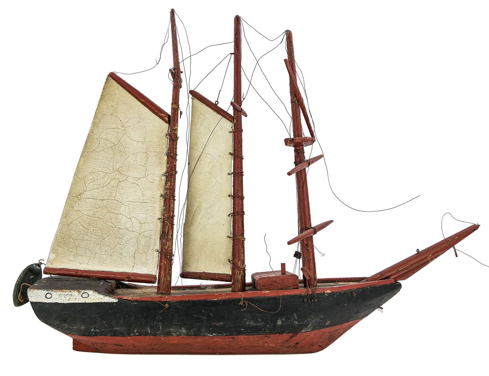 19th c Painted Sailing Ship Weathervane (1 of 4)