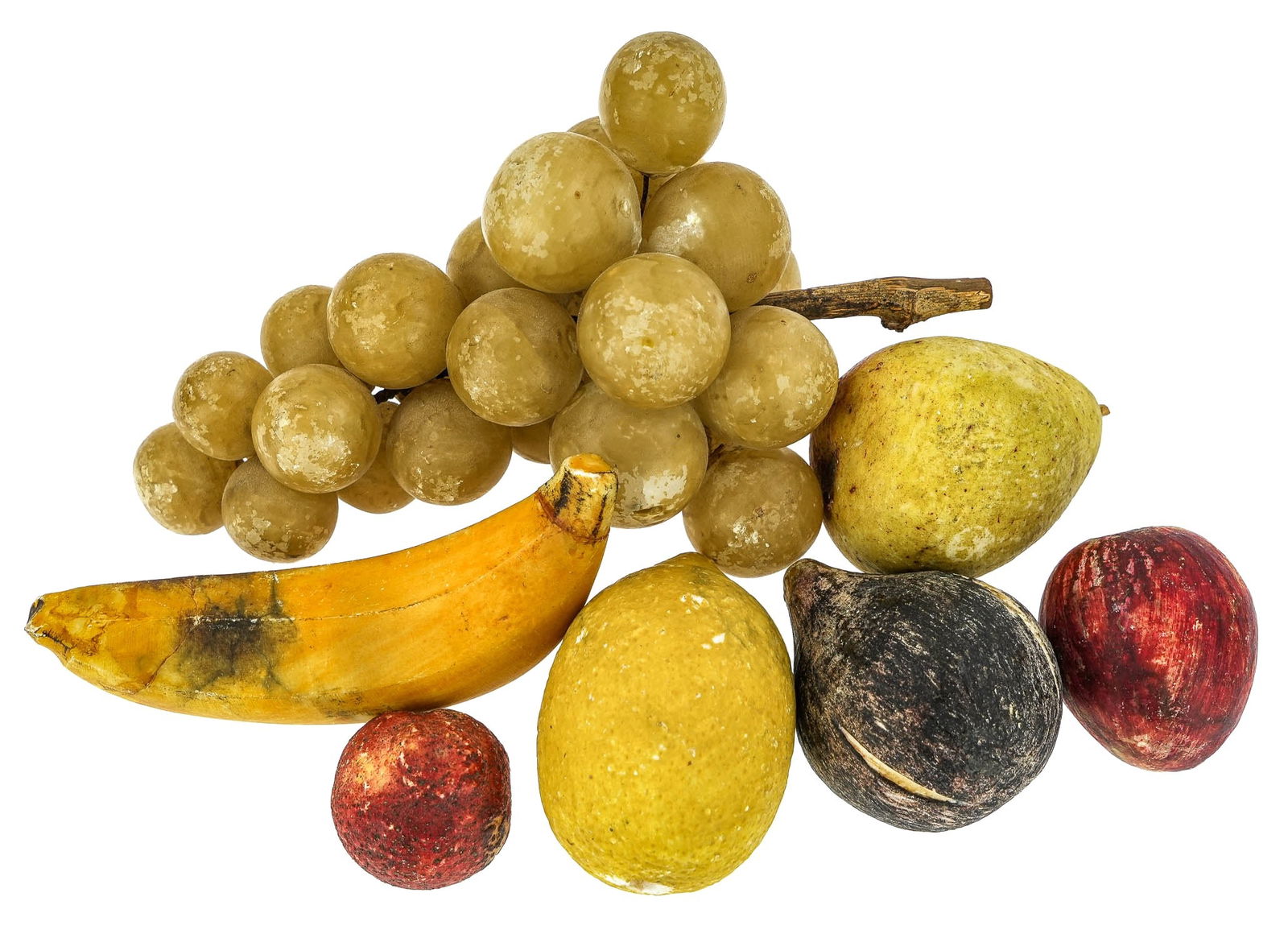 19th c Painted Stone Fruit (1 of 2)