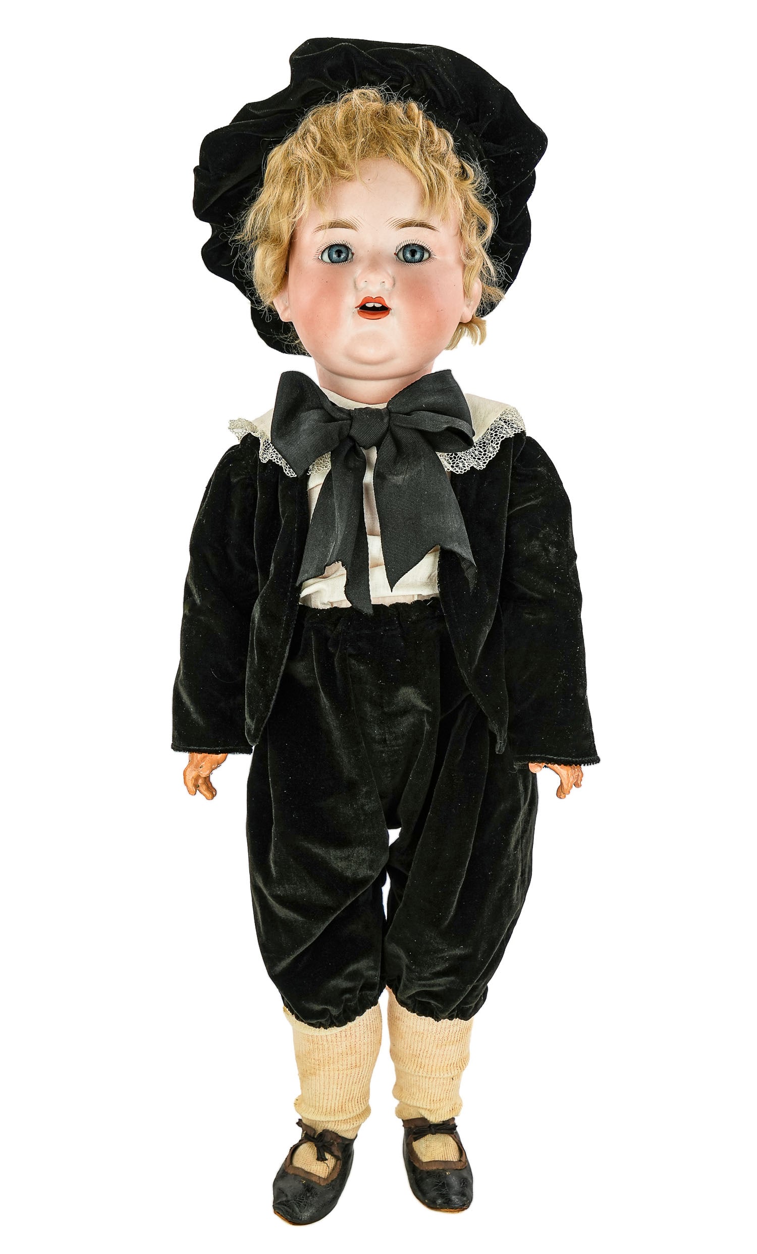 Large German AM 990 Character Doll: Armand Marseille 990 character doll, bisque socket head, sleep eyes, jointed composition body, ht 26"