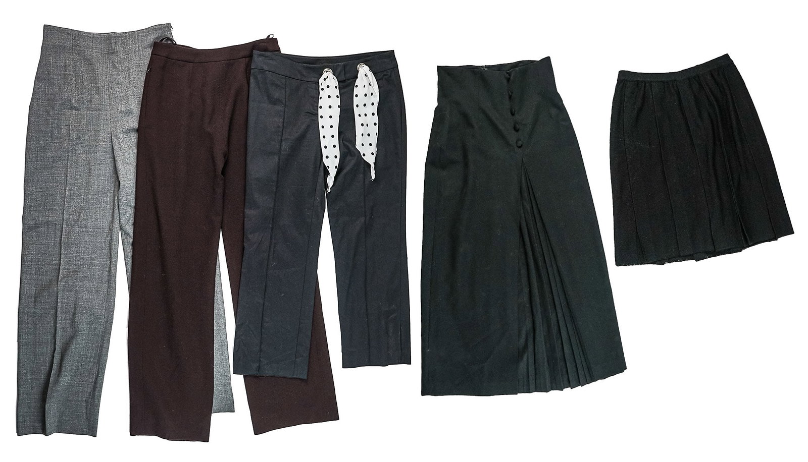 Chanel, other Designer Wool Slacks, Skirt: Chanel wool slacks size 40, Avenue Montaigne Paris slacks size 5, Barbara Bui Paris long wool skirt, Max Mara wool slacks size 10, Dia pleated knit wool blend skirt size L