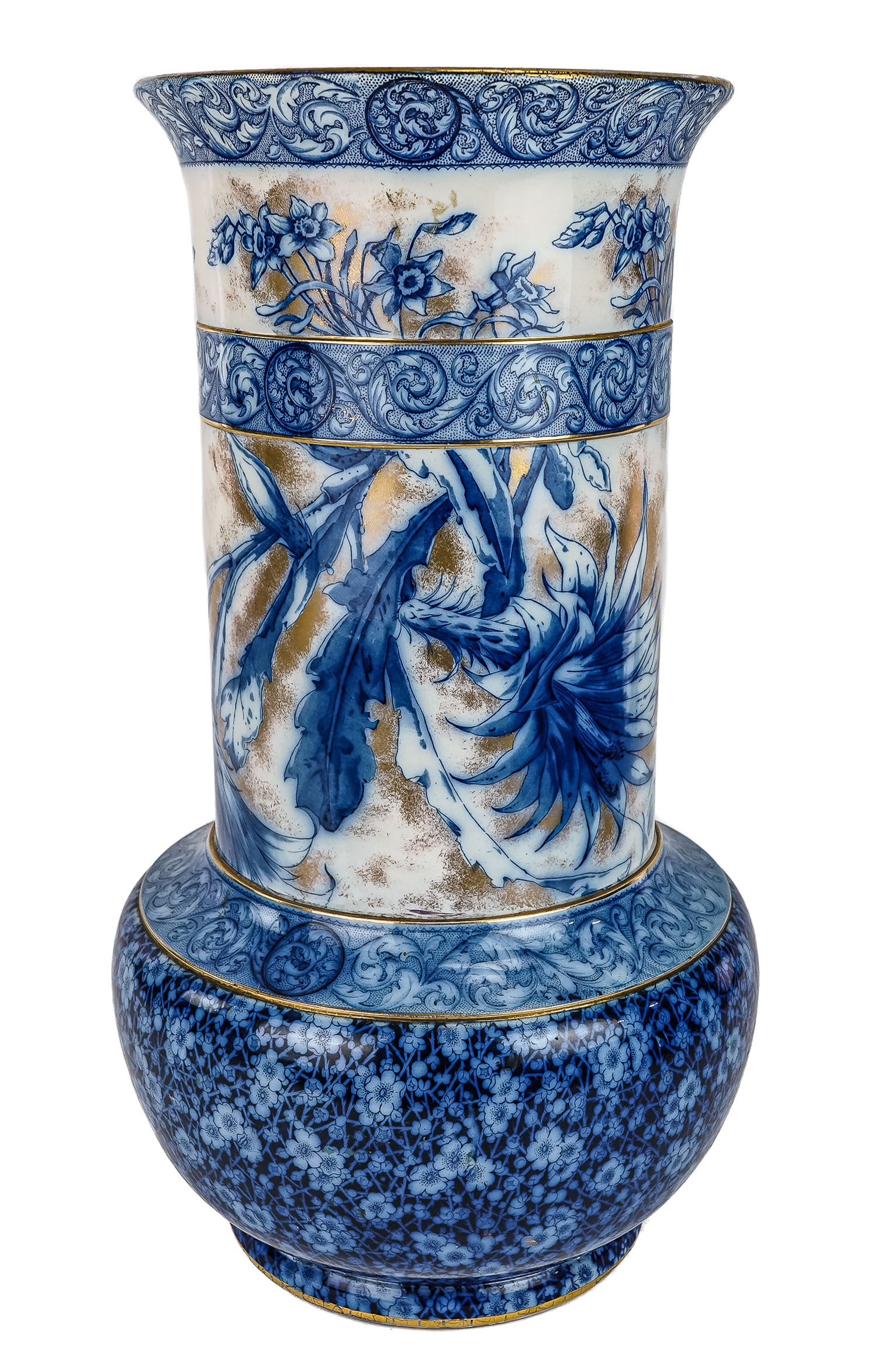 Doulton Burslem Flow Blue Umbrella Stand (1 of 4)