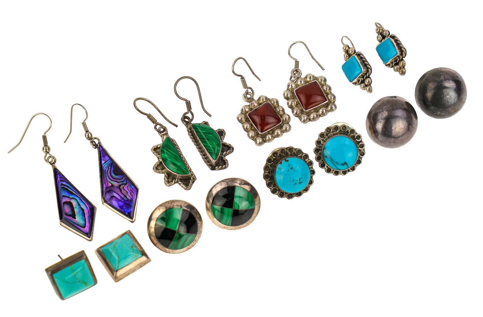 8 Pair of Mexican Silver Earrings (1 of 3)