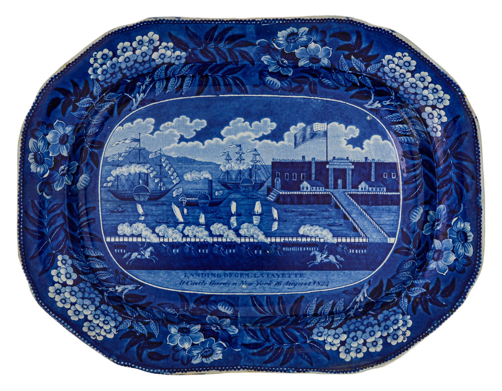 Landing of Lafayette Historical Staffordshire Platter (1 of 4)