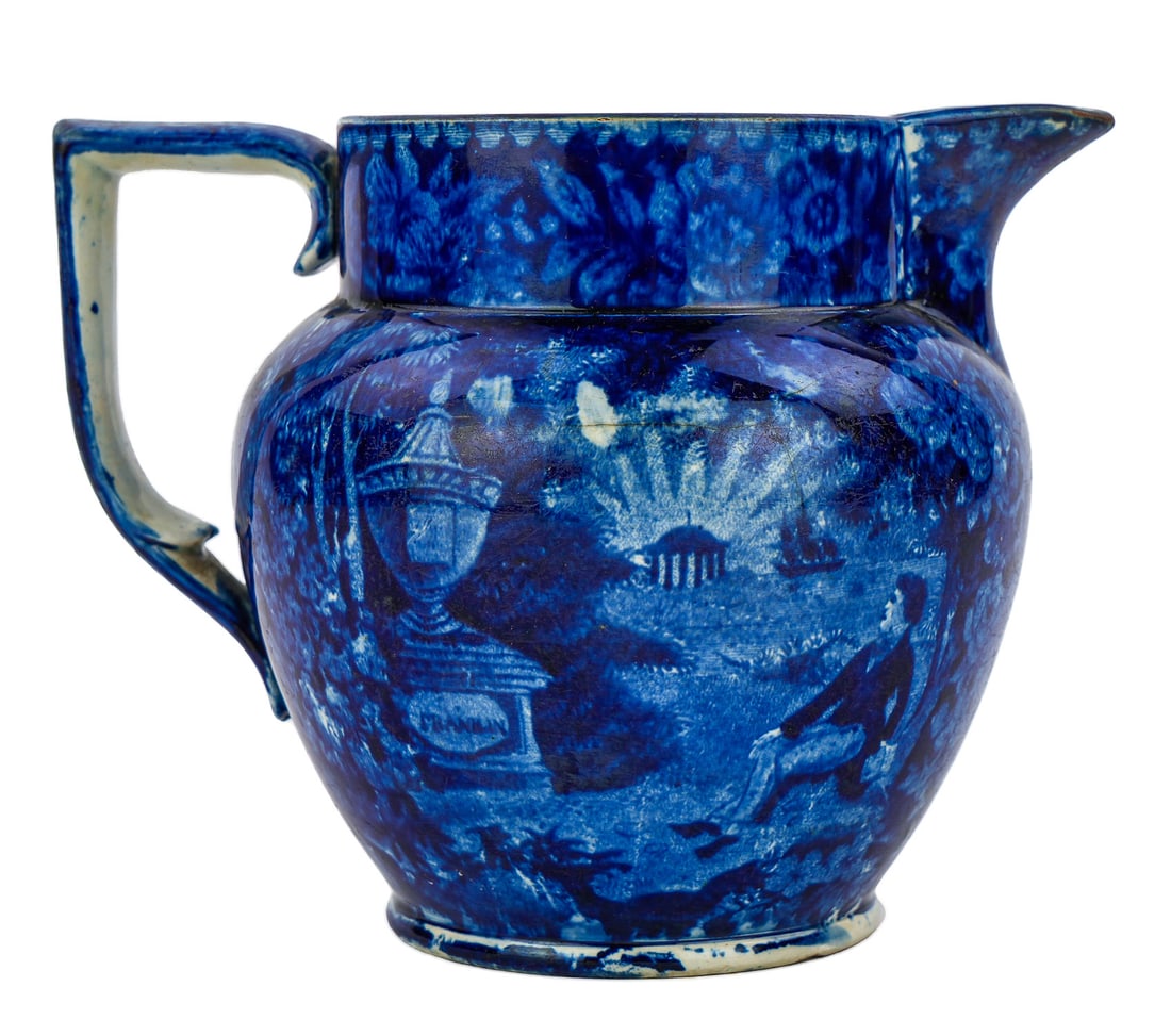 Lafayette at Franklins Tomb Historical Staffordshire Pitcher (1 of 6)