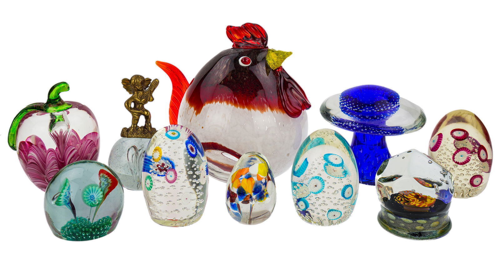 10 Assorted Art Glass Paperweights (1 of 6)