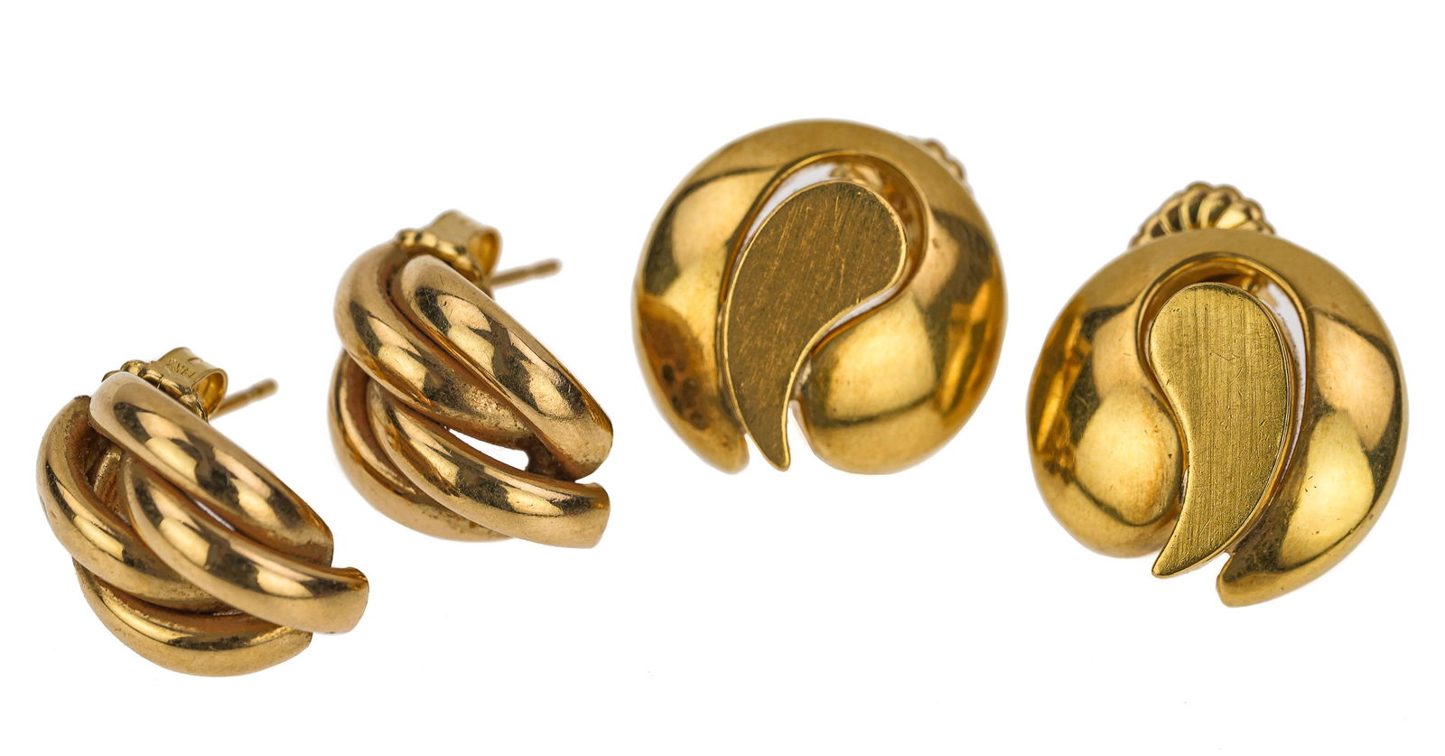 2 Pair Yellow Gold Earrings (1 of 4)