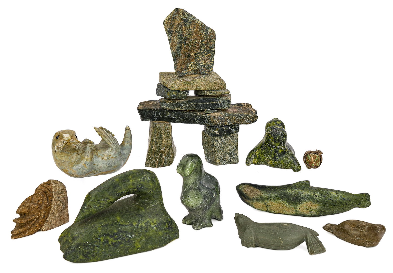 10 Inuit Soapstone Sculptures (1 of 5)