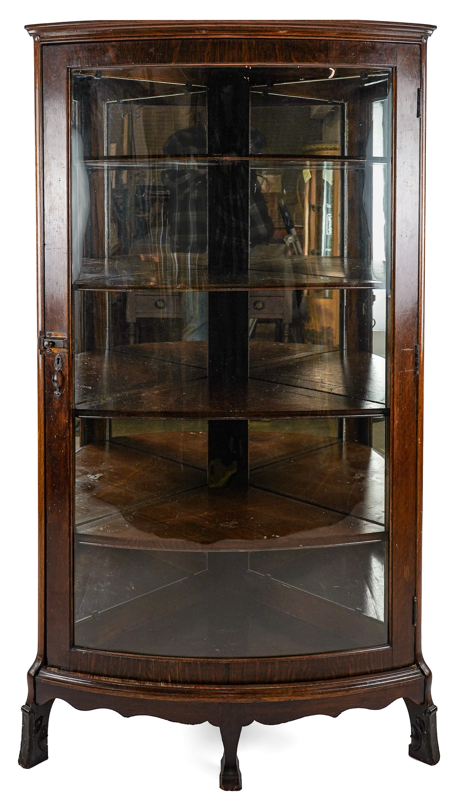 Oak Corner Curio Cabinet (1 of 8)