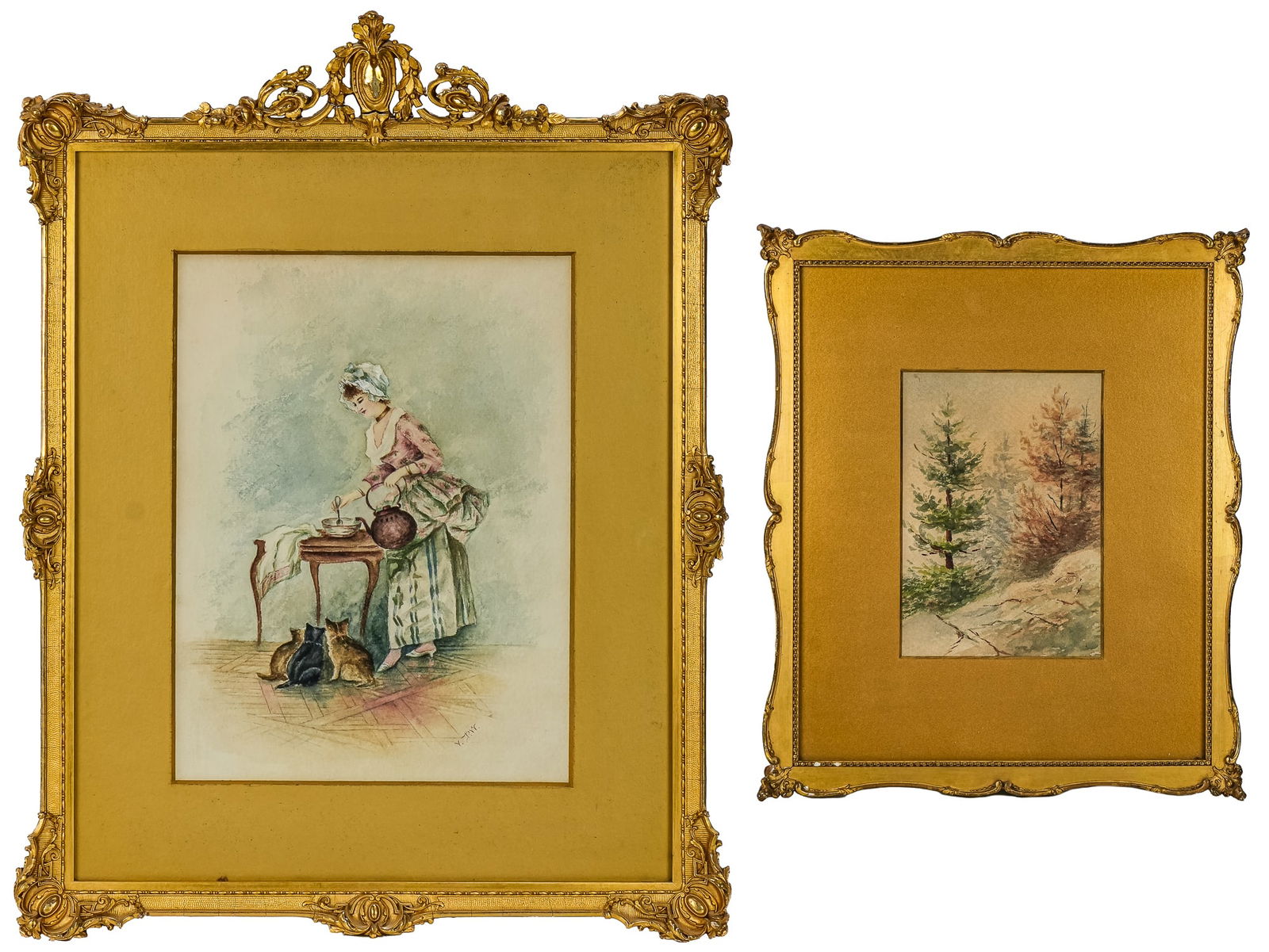 Two 19th c Watercolors (1 of 1)