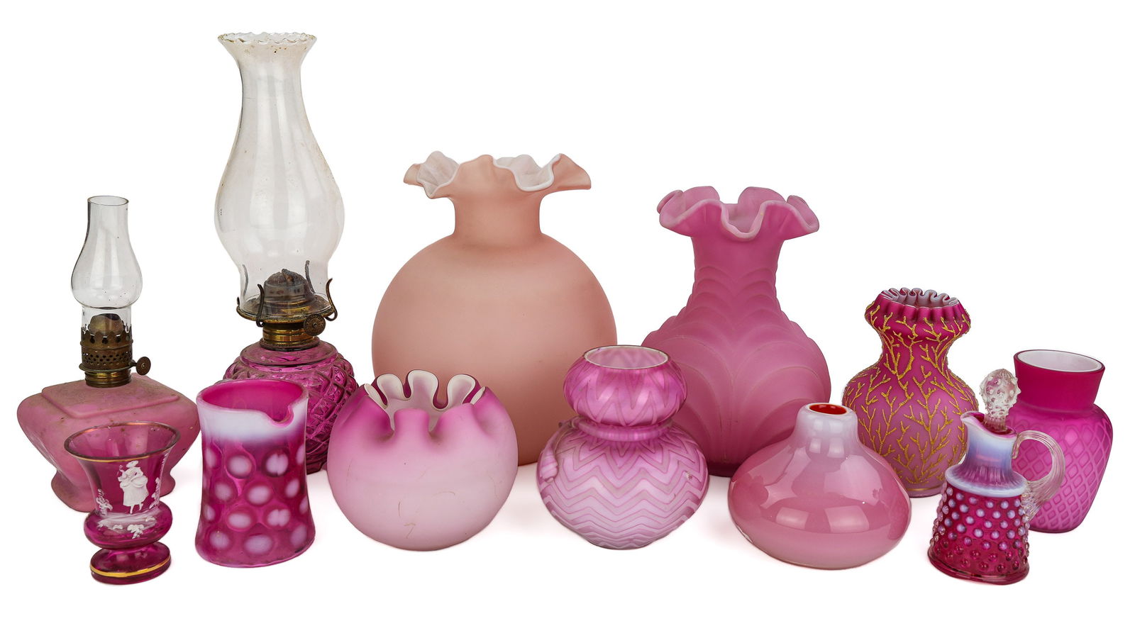 Collection of 12 pcs. Victorian Art Glass (1 of 4)