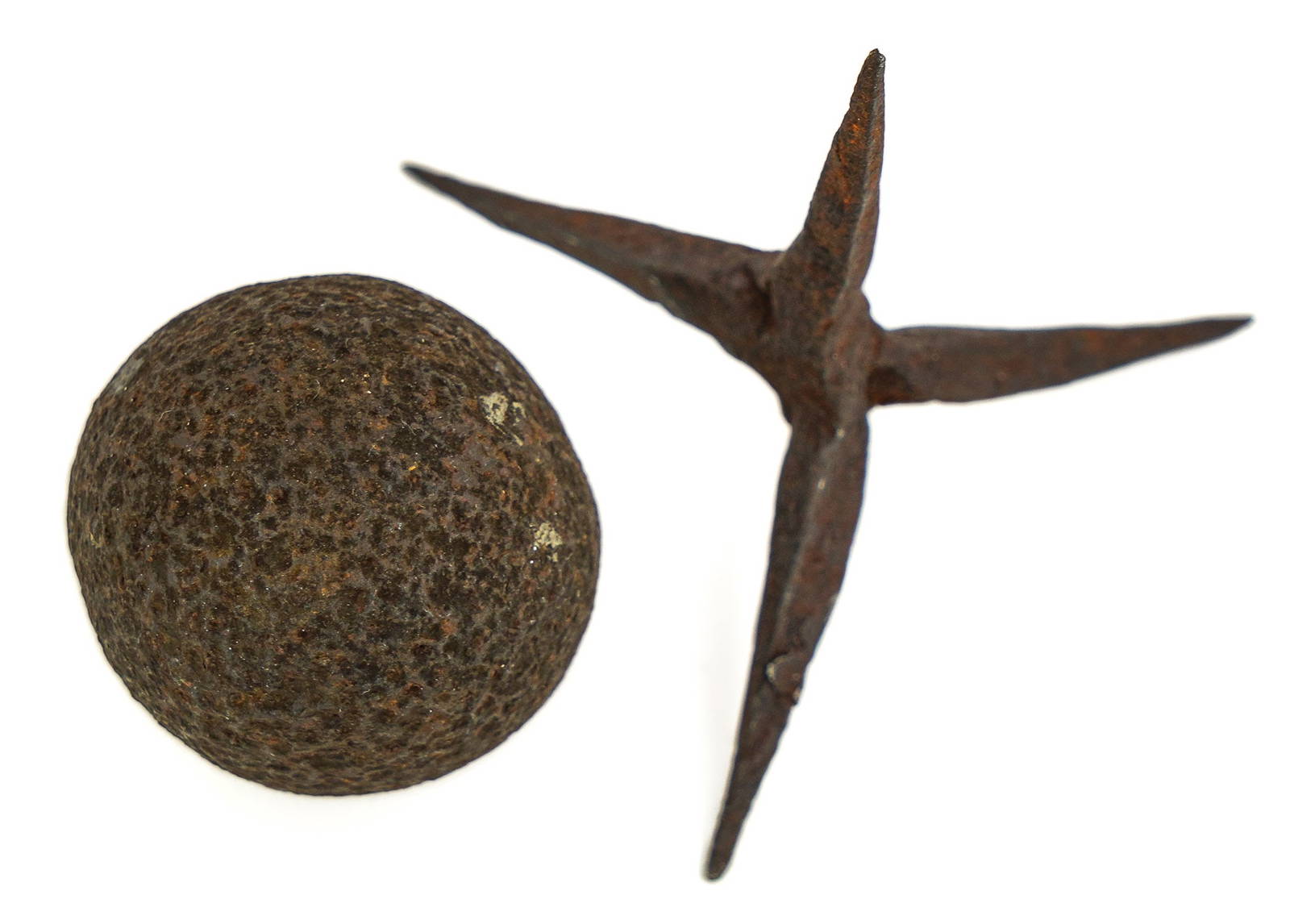 Revolutionary War Era Caltrop, Grapeshot Auction