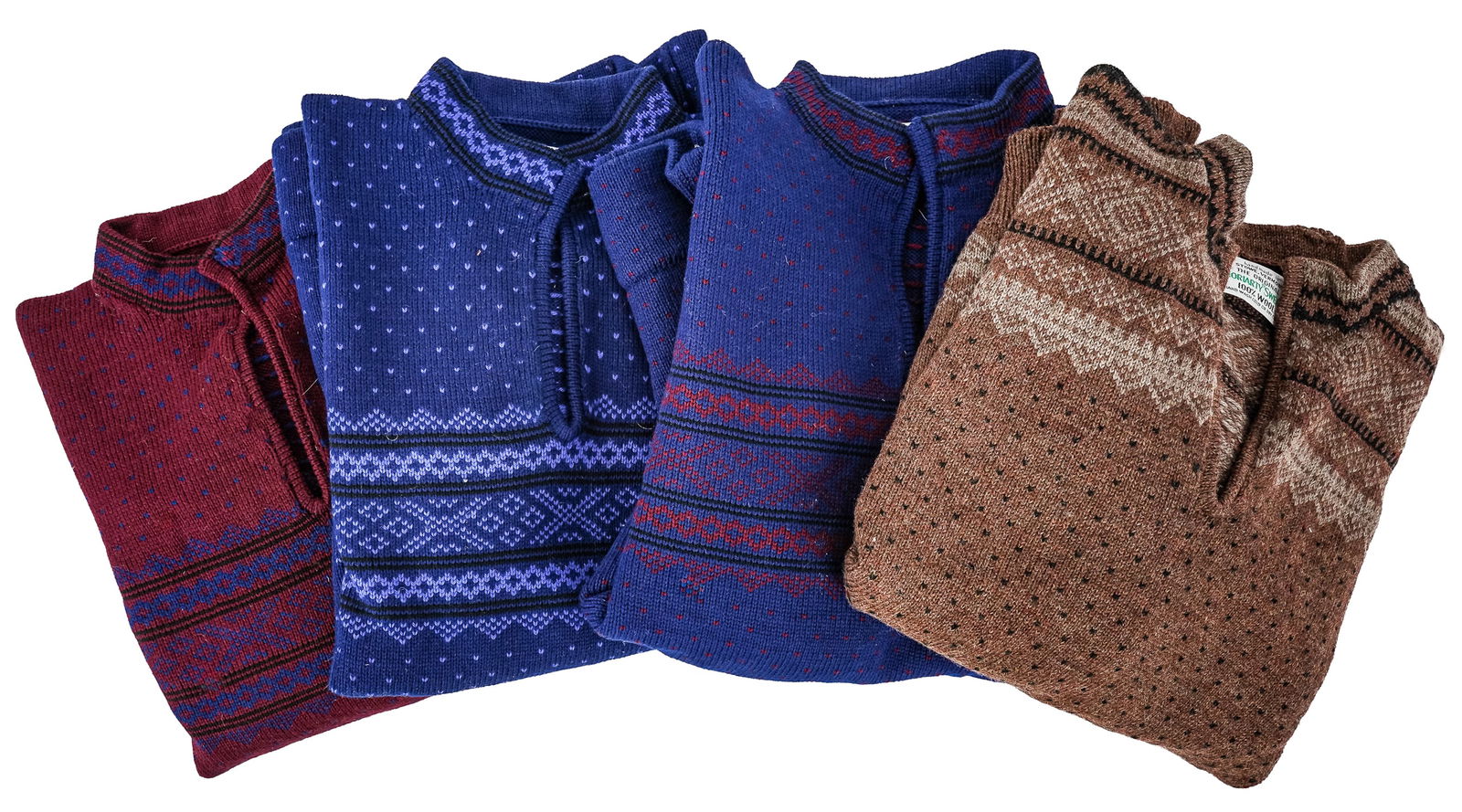 Large Lot of Vintage Moriarty of Stowe VT Sweaters: Large Lot of Vintage Moriarty of Stowe VT vintage wool sweaters in NOS unworn condition, most in men's medium and large sizes. 21 pieces