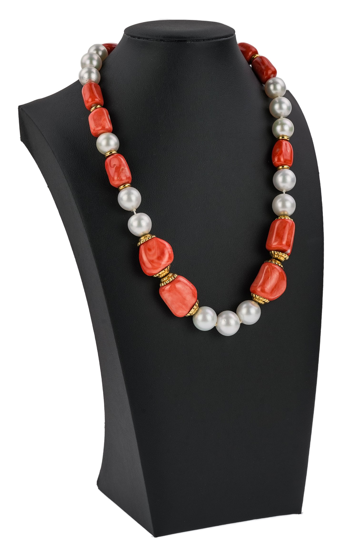 Seaman Schepps Red Coral & South Sea Pearl Necklace (1 of 4)